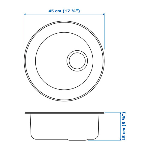 BOHOLMEN single-bowl inset sink