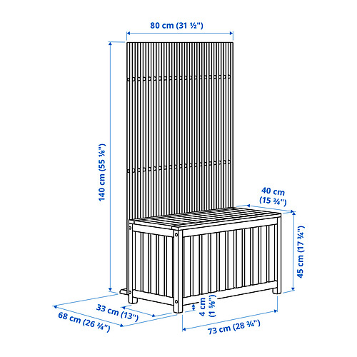 NÄMMARÖ storage box and privacy screen