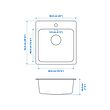LÅNGUDDEN inset sink, 1 bowl