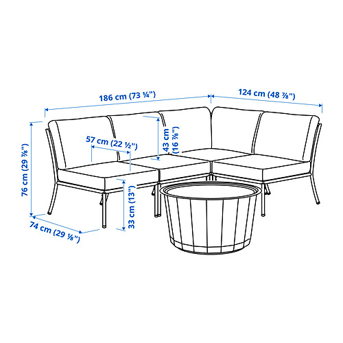 LÅGASKÄR/SEGERÖN 3-seat conversation set