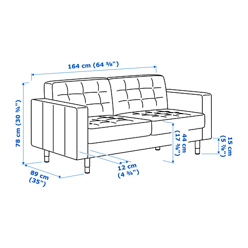 LANDSKRONA two-seat sofa