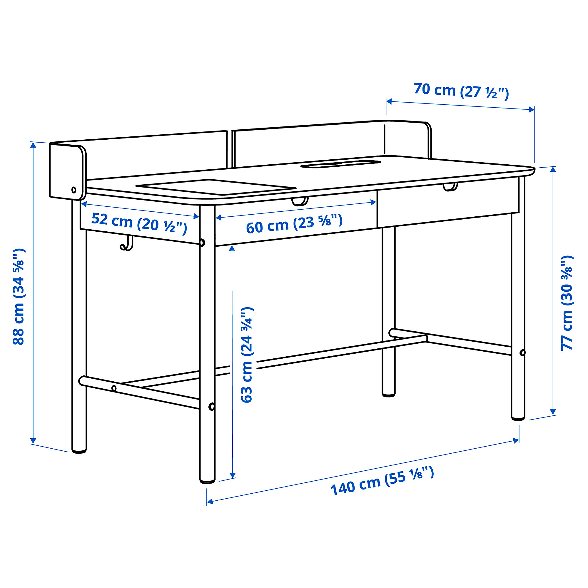 RIDSPÖ/BJÖRKBERGET desk and chair