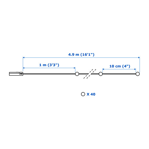SNÖYRA LED lighting chain with 40 lights