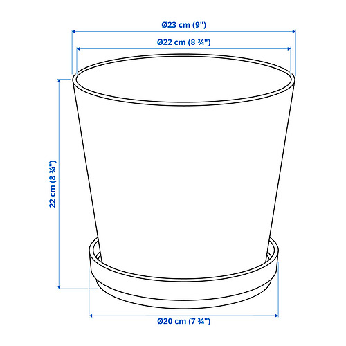 KLARBÄR plant pot with saucer