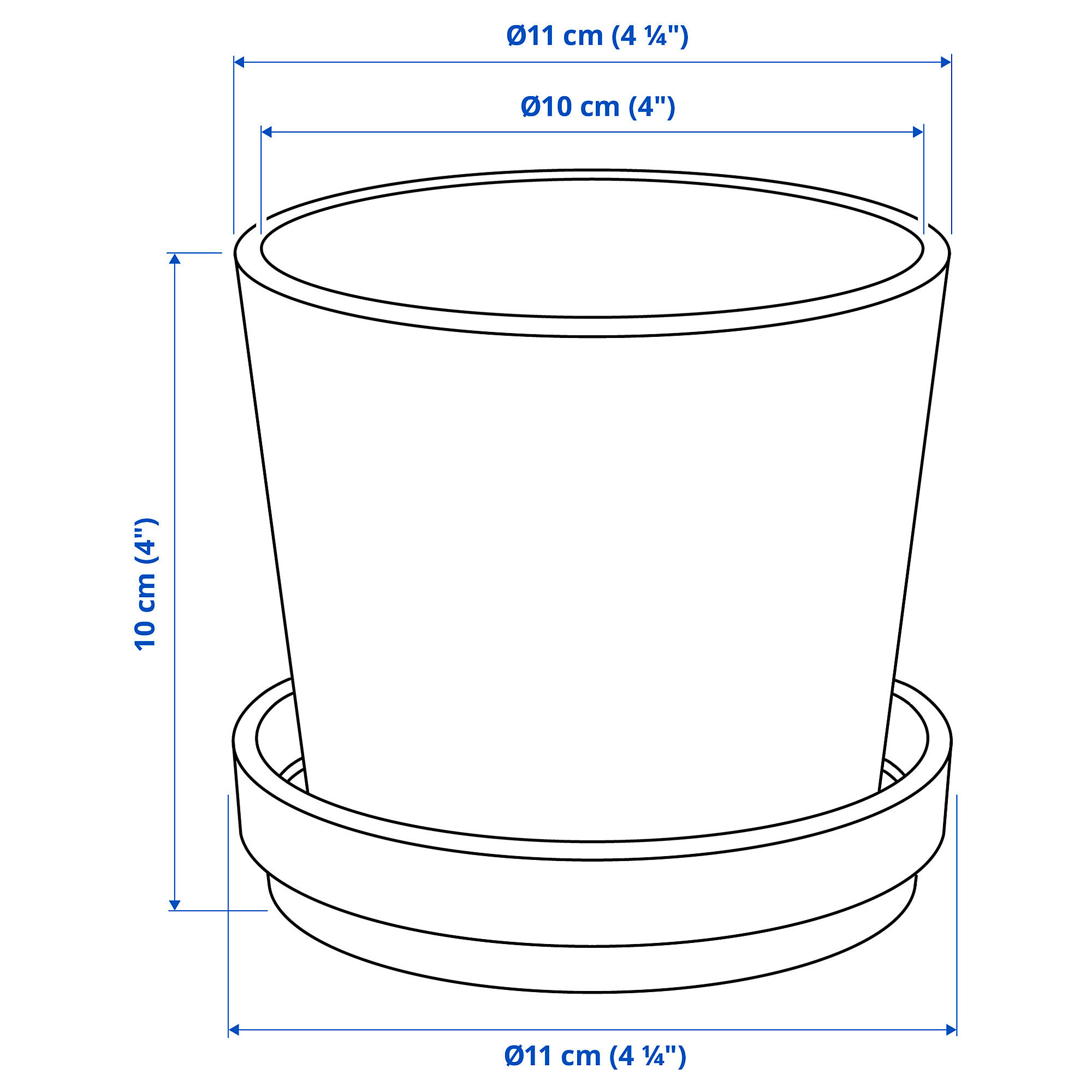 KLOTLÖNN plant pot with saucer