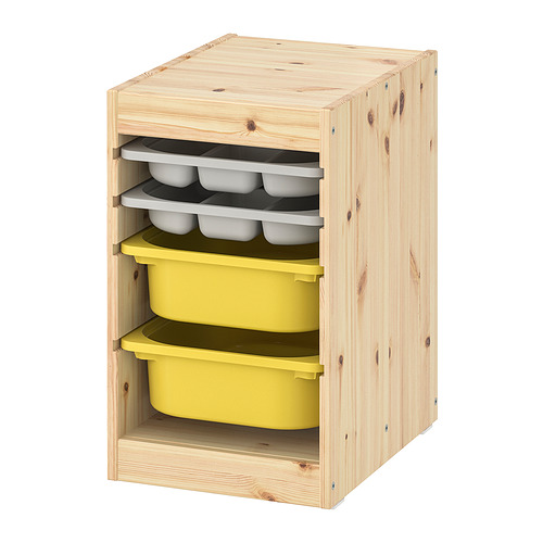 TROFAST storage combination w boxes/trays