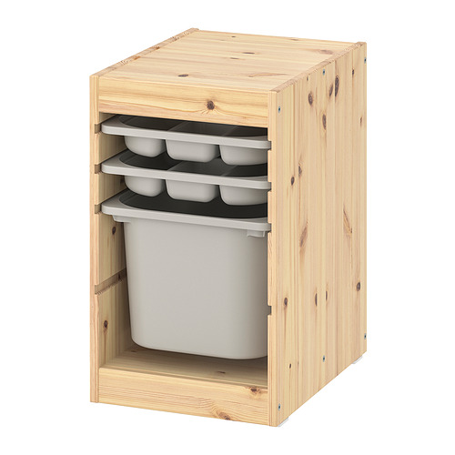 TROFAST storage combination with box/trays