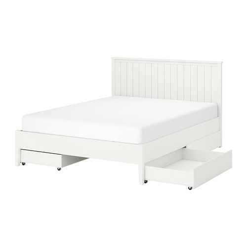 GULLABERG - bed frame with 4 storage boxes, white/Lönset, 150x200 cm | IKEA Hong Kong and Macau - E1003343_S4