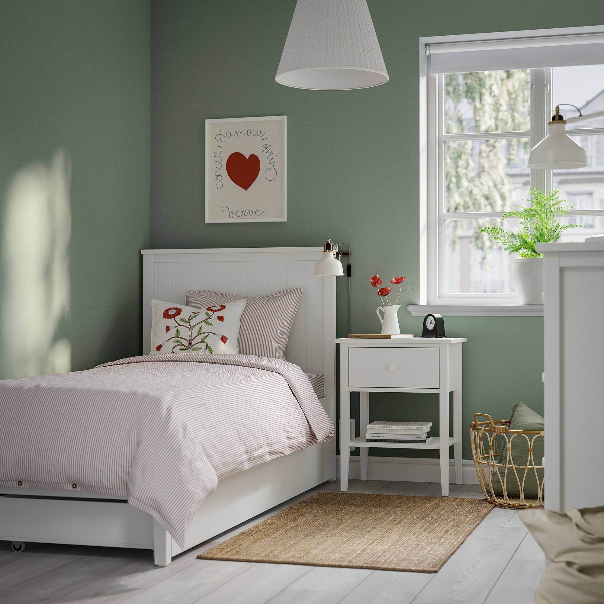 GULLABERG bed frame with 2 storage boxes