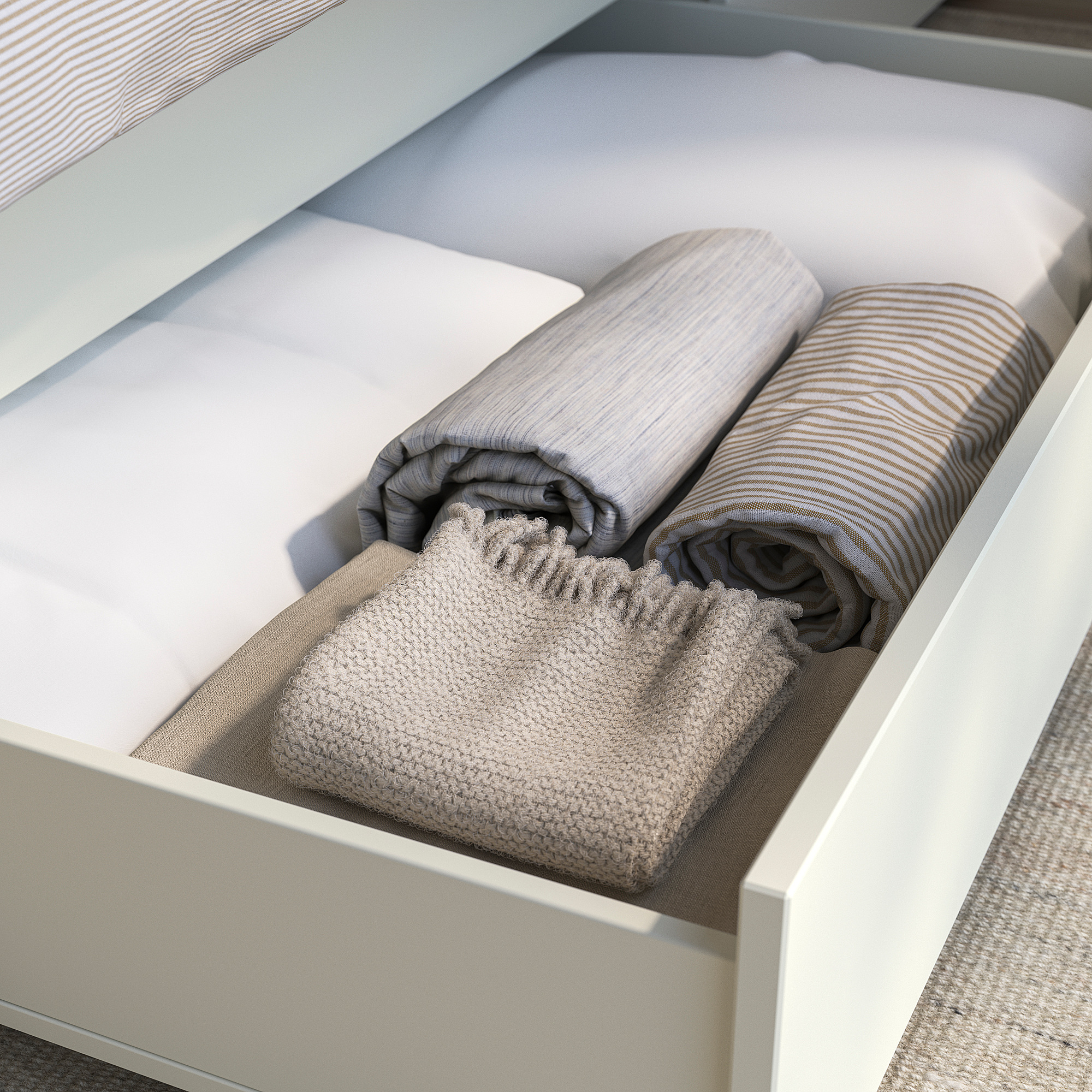 GULLABERG bed frame with 2 storage boxes