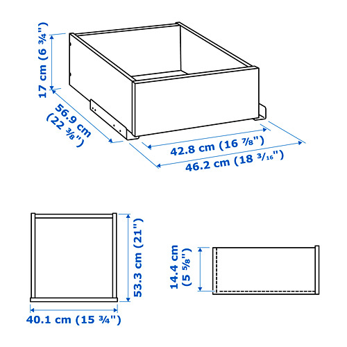 KOMPLEMENT drawer with glass front