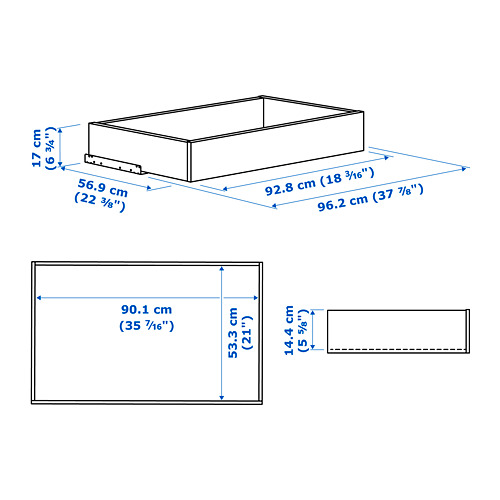 KOMPLEMENT drawer with framed glass front