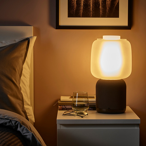 SYMFONISK speaker lamp w Wi-Fi, glass shade