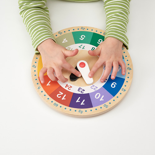 UNDERHÅLLA educational wooden clock