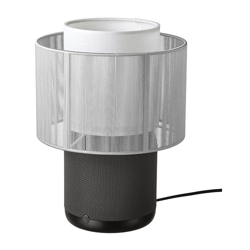 SYMFONISK speaker lamp w Wi-Fi, textile shade