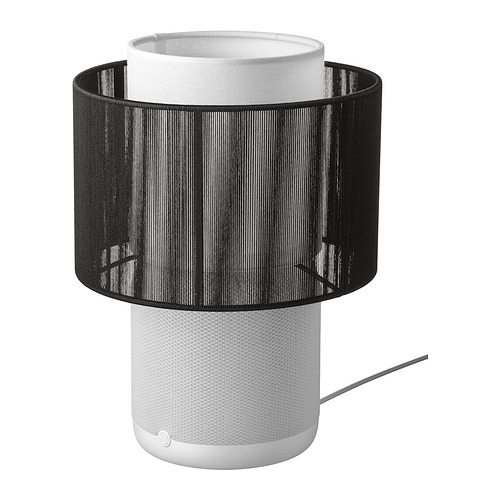 SYMFONISK speaker lamp w Wi-Fi, textile shade