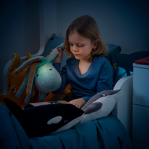 BLÅVINGAD soft toy with LED night light