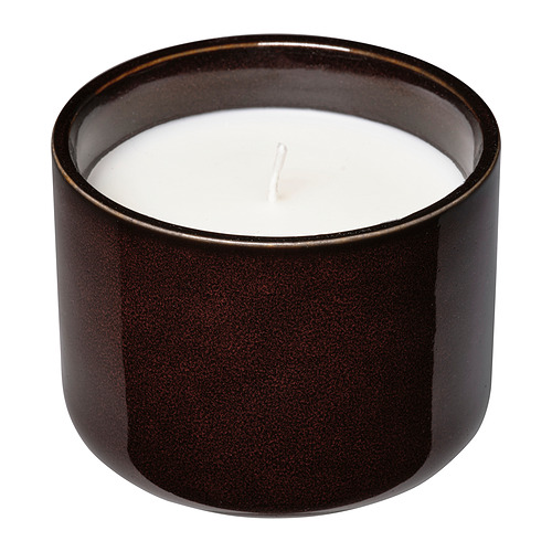 KOPPARLÖNN scented candle in ceramic jar
