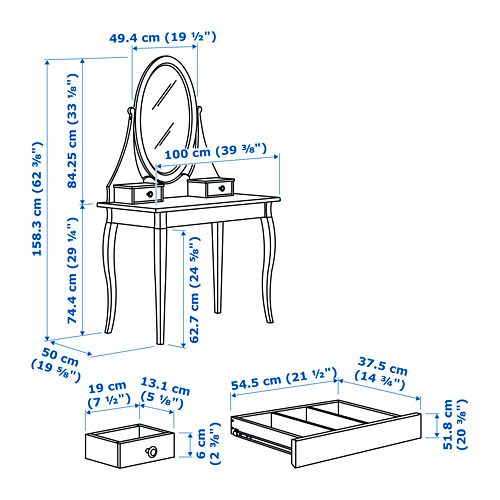 HEMNES 連鏡梳妝檯