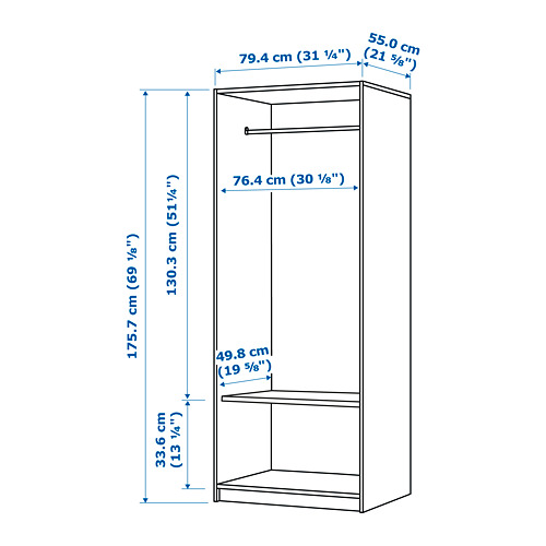 RAKKESTAD wardrobe with 2 doors