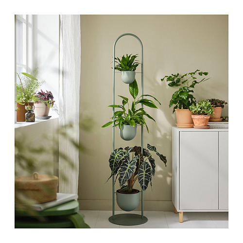 DAKSJUS plant stand with 3 plant pots