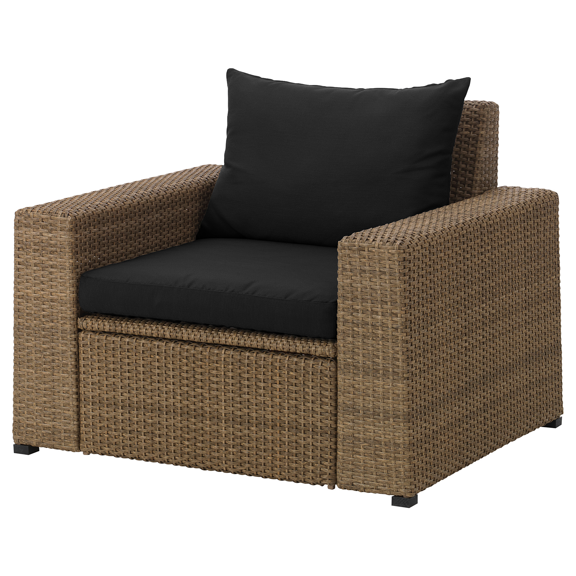 SOLLERÖN armchair, outdoor, brown/Hållö black IKEA Hong Kong