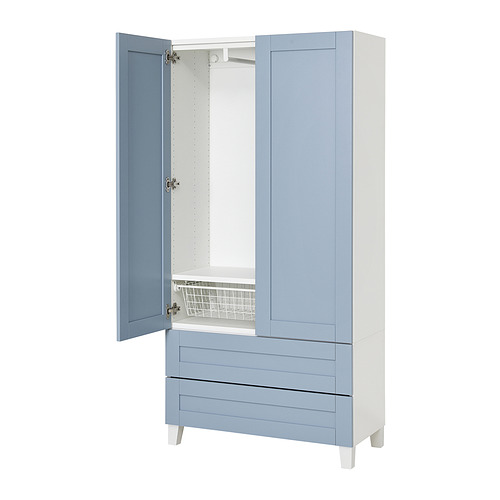 PLATSA wardrobe with 2 doors+2 drawers