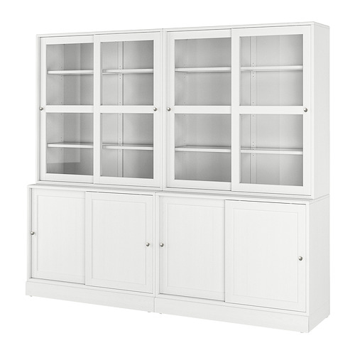 HAVSTA storage comb w sliding glass doors