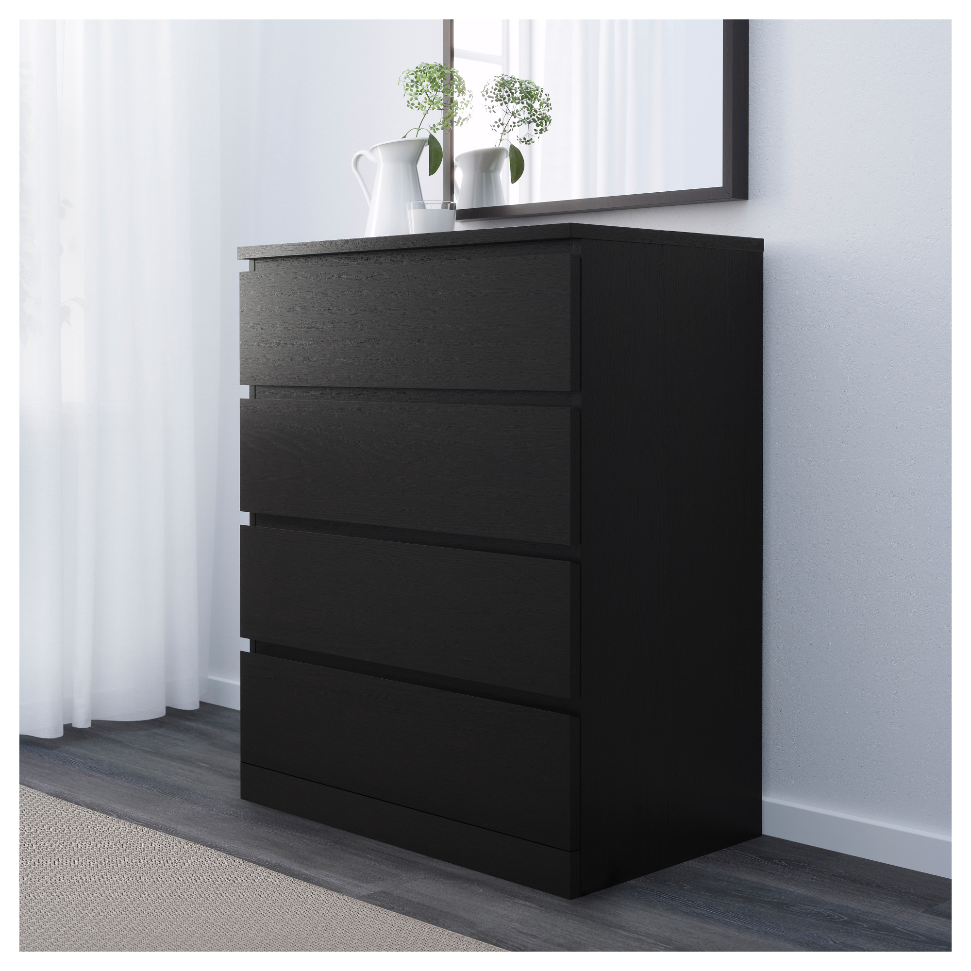 Malm Chest Of 4 Drawers Black Brown Ikea Hong Kong