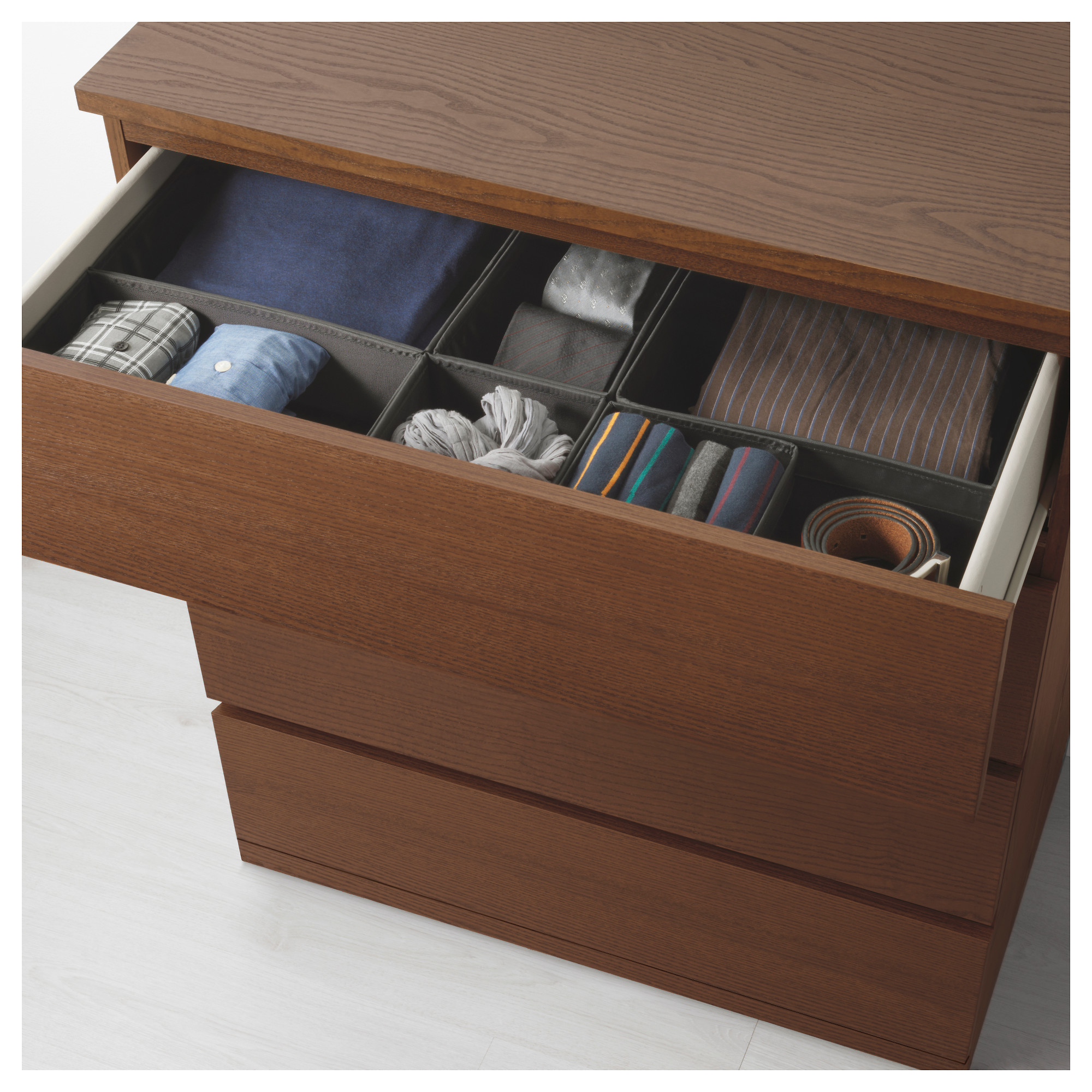 Malm Chest Of 4 Drawers Brown Stained Ash Veneer Ikea Hong Kong