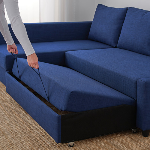 KLAGSHAMN/FRIHETEN corner sofa-bed with storage