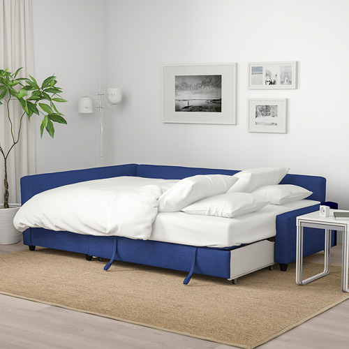 KLAGSHAMN/FRIHETEN corner sofa-bed with storage