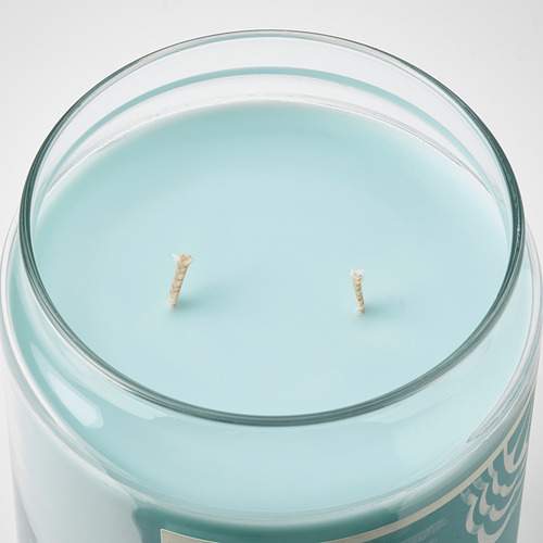 BUKETTAPEL scented candle/glass w lid/2 wicks