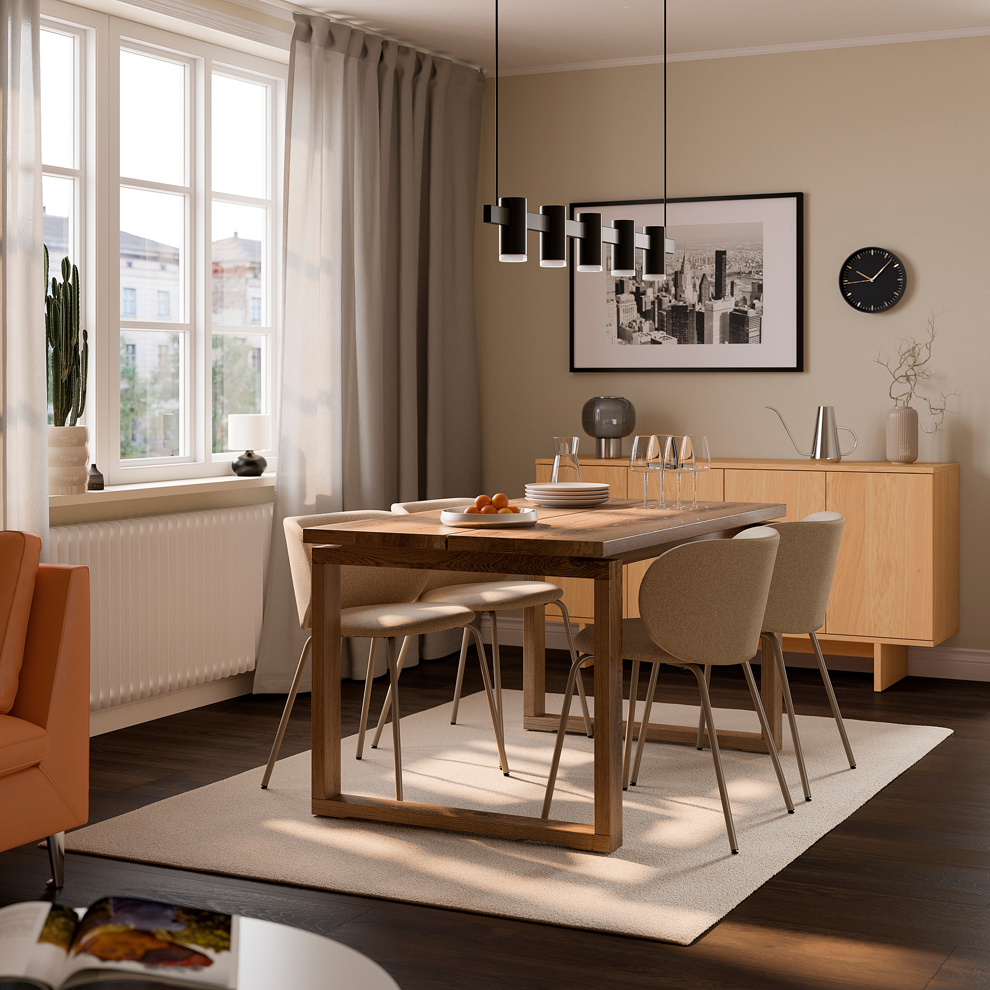 KRYLBO/MÖRBYLÅNGA table and 4 chairs