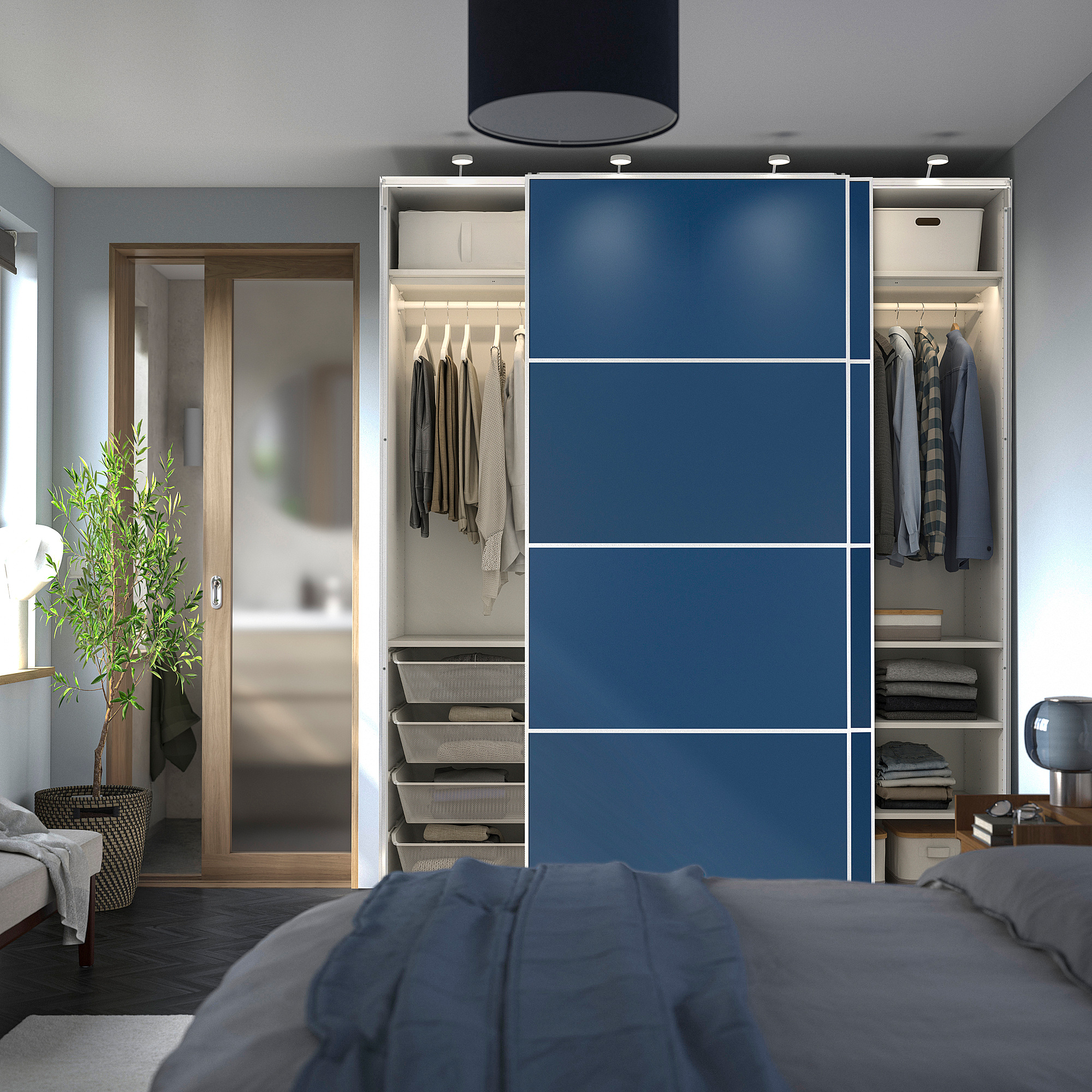 PAX/MEHAMN wardrobe with sliding doors