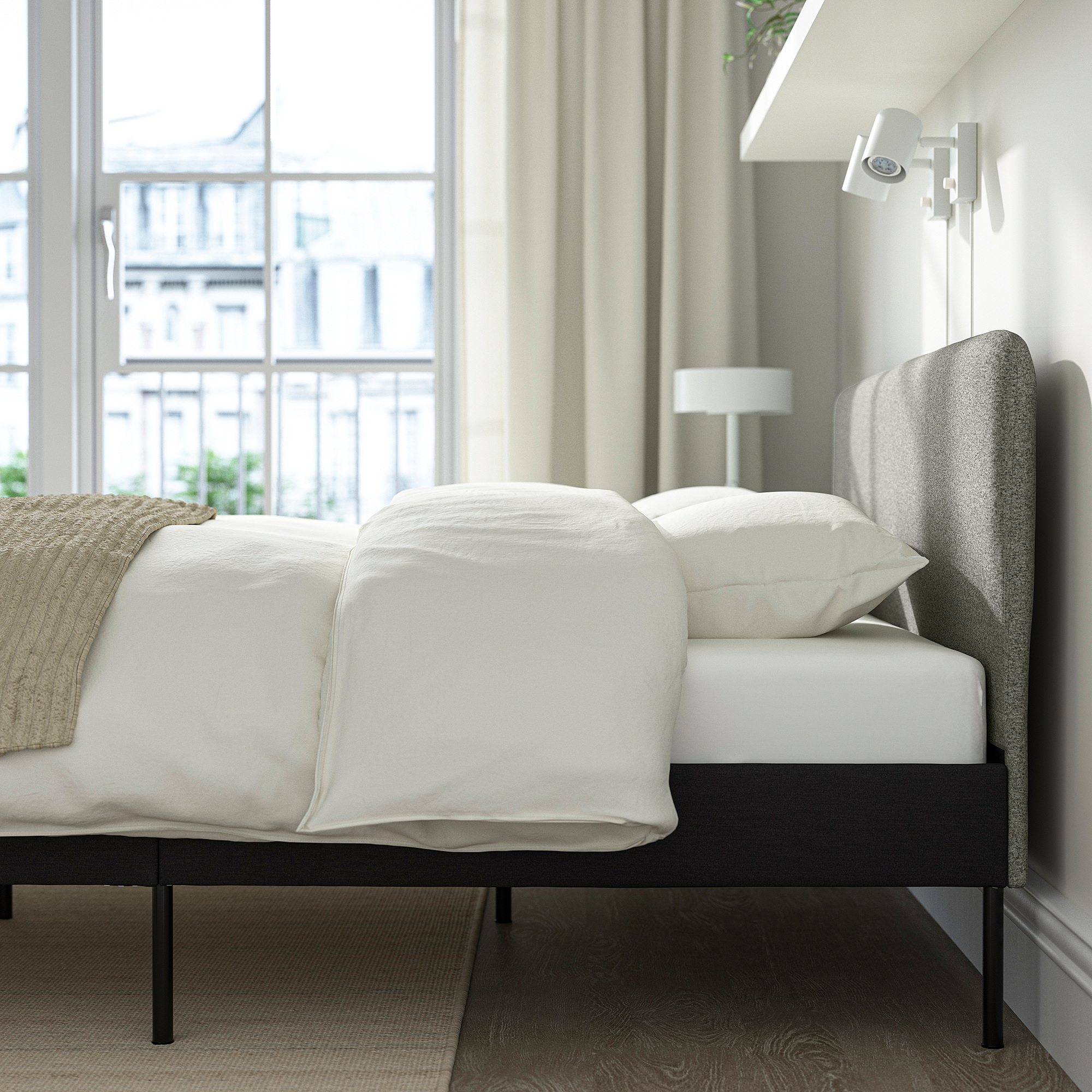 SLATTUM upholstered bed frame