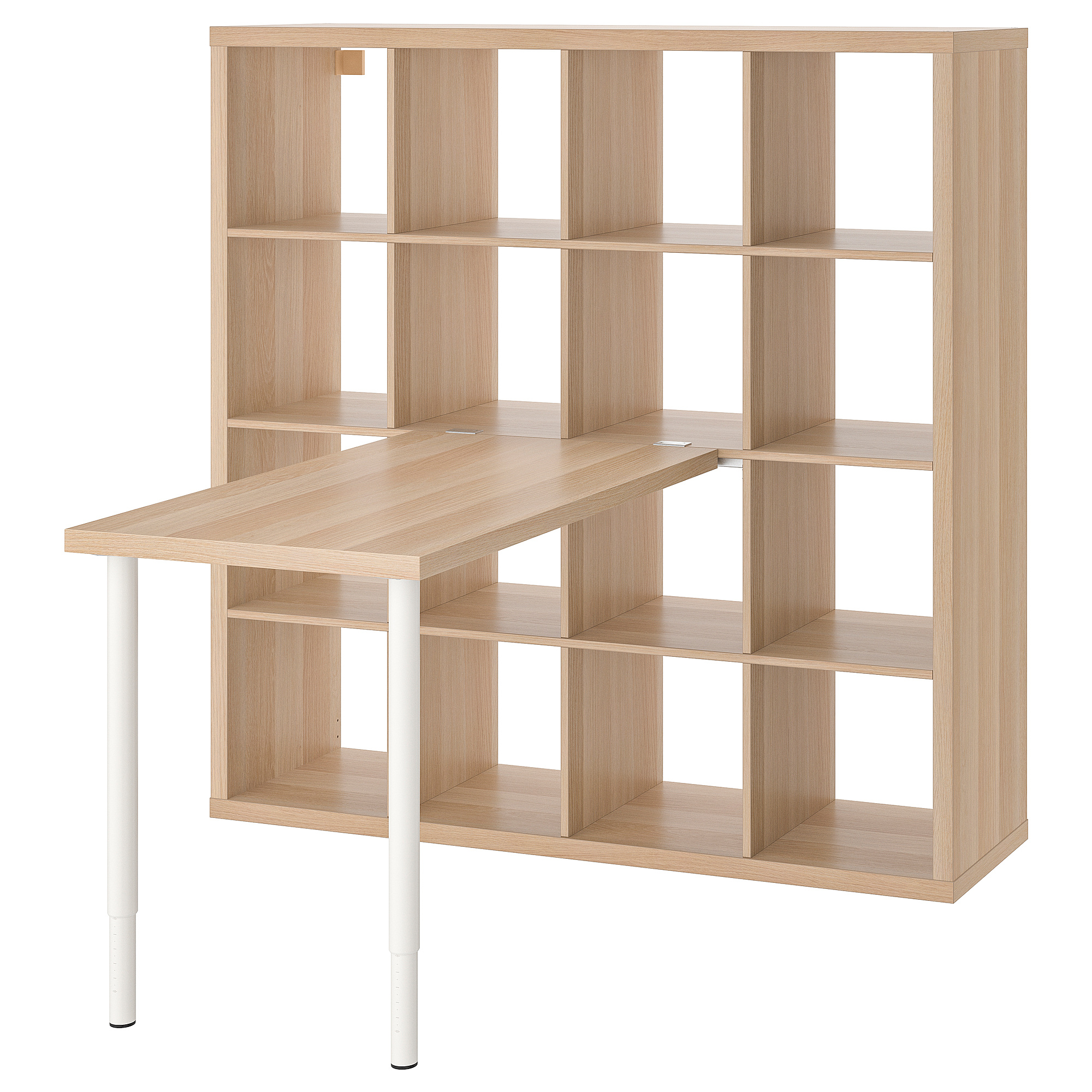 KALLAX/LINNMON - desk combination, white/white stained oak effect