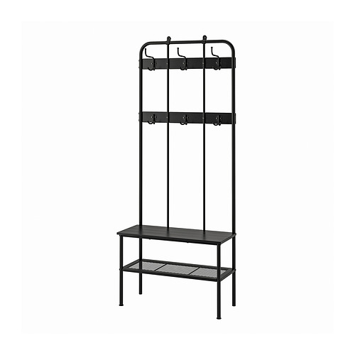 NIPÅSEN coat rack and bench w shoe storage