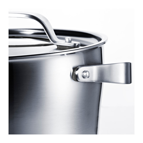 SENSUELL Frying pan, stainless steel, gray, Height: 2 Diameter