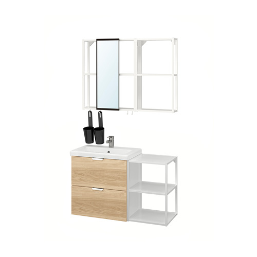 TVÄLLEN/ENHET bathroom furniture, set of 15