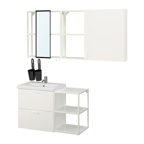 TVÄLLEN/ENHET bathroom furniture, set of 18