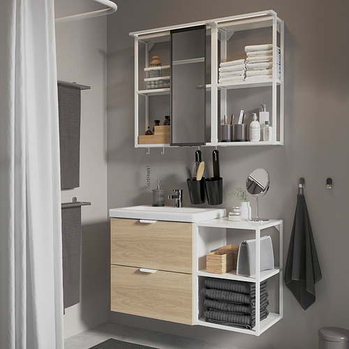 TVÄLLEN/ENHET bathroom furniture, set of 15