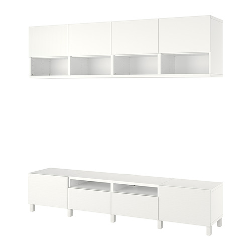 BEST TV storage combination white Laxviken Lappviken Stubbarp white 240x42x230 cm IKEA Hong Kong and Macau