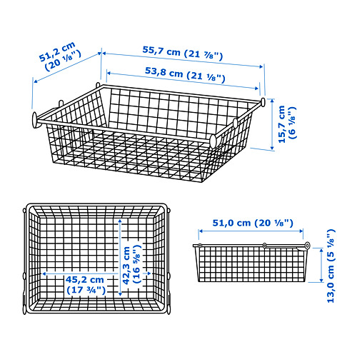 HJÄLPA wire basket with pull-out rail