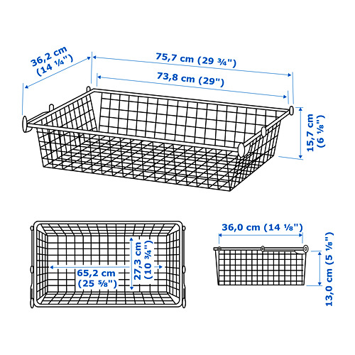 HJÄLPA wire basket with pull-out rail