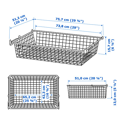 HJÄLPA wire basket with pull-out rail