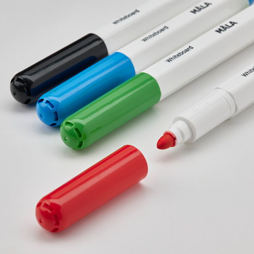 MÅLA whiteboard pen with holder/eraser
