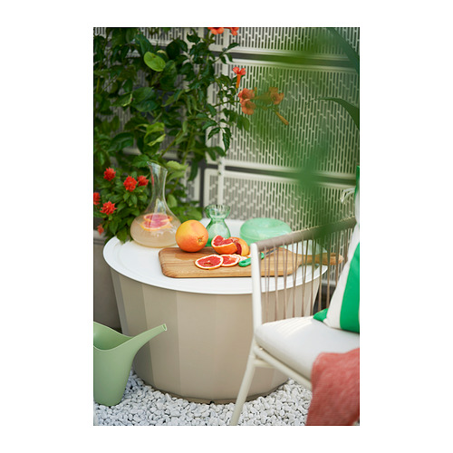 LÅGASKÄR coffee table, outdoor, 42x Ø74 cm, beige