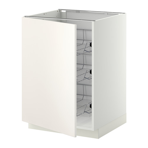 METOD base cabinet with wire baskets