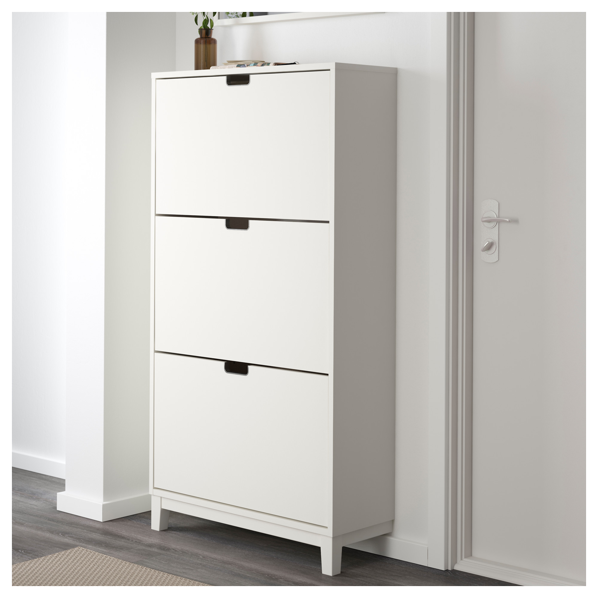  ST LL  shoe  cabinet  with 3 compartments white IKEA  